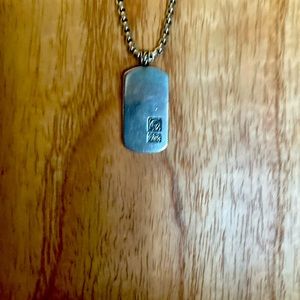 David Yurman small dog tag and 22” Sterling Silver 925 chain